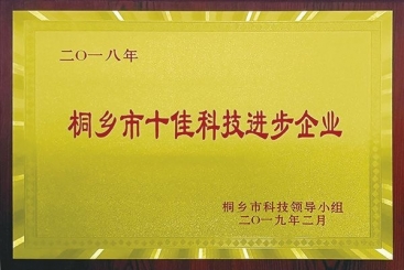 优德88集团荣获2018年桐乡市十佳科技进步企业